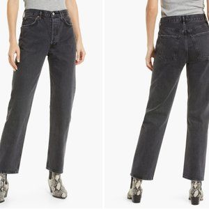 Agolde '90s Pinch High Waist Straight Leg Organic Cotton Jeans Black Tea